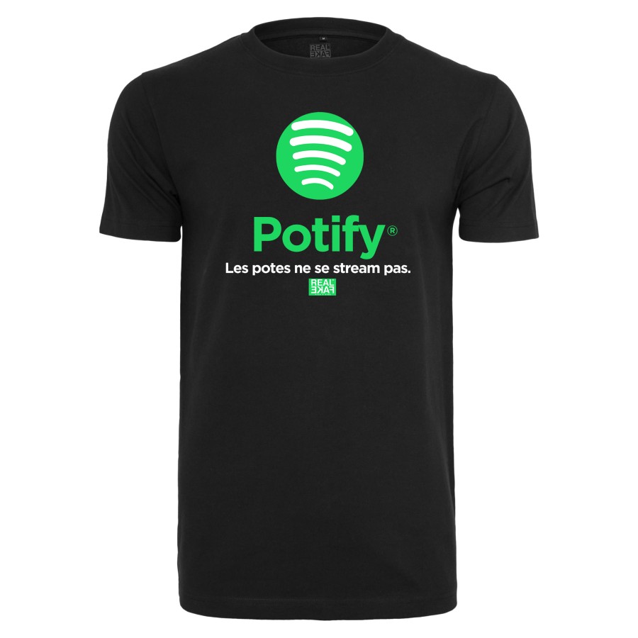 Tee-Shirt Noir Potify By Chef Hacene